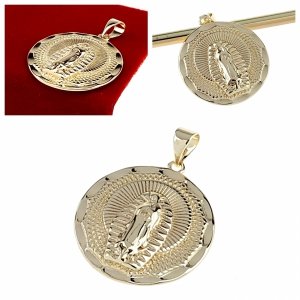 2331f Złota zawieszka błyszcząca pozłacana 14k medalik