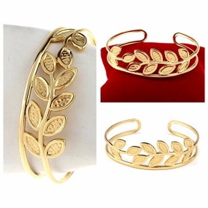 op241 Bransoletka złota 6cm stal chirurgiczna bangla 316L