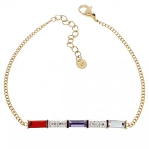 2077 Bransoletka złota 18+3 stal chirurgiczna celebrytka