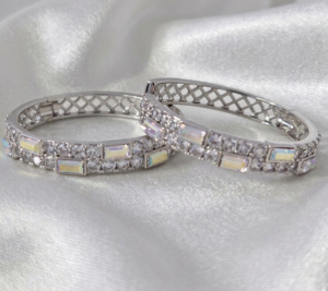 3862 Kolczyki srebrne pozłacane białym złotem wiszące koła 3,5cm Austrian Crystal