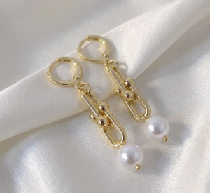 2472 Kolczyki złote pozłacane wiszące 14K 