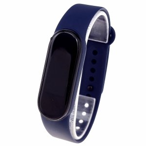 N39 Zegarek opaska SmartBand M8 wygodny sylikonowy pasek granatowy