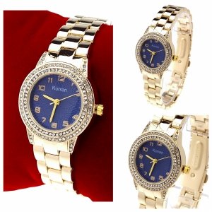 sz159 Ekskluzywny damski złoty zegarek błyszczący Kurren klasyk 