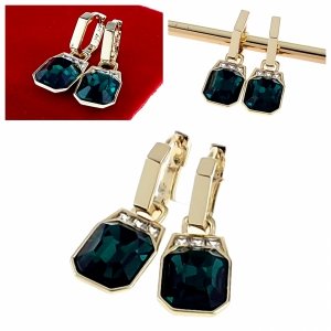 2167 Kolczyki złote pozłacane Austrian Crystal wiszące 14K cyrkonie Xuping 