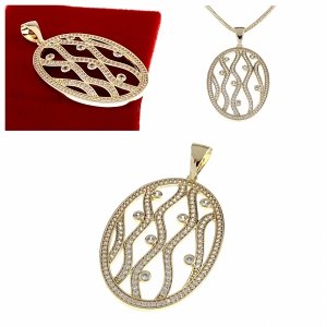 1938e Złota zawieszka błyszcząca pozłacana 14k