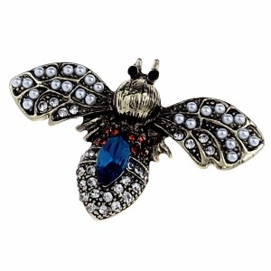 4763 Elegancka broszka przypinka złota cyrkonia 