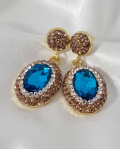 1633 Kolczyki złote biżuteria królewska pozłacane 14k wiszące