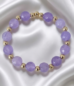 2324i Bransoletka kamień naturalny jadeit na gumce jubilerskiej