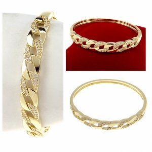 3480 Bransoletka złota elegancka 6cm pozłacana 14k bangla Xuping