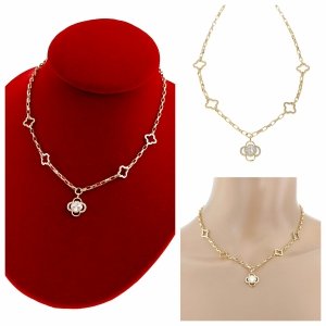 4175 Złoty łańcuszek naszyjnik 40+5cm pozłacany 14k koniczyna marokańska