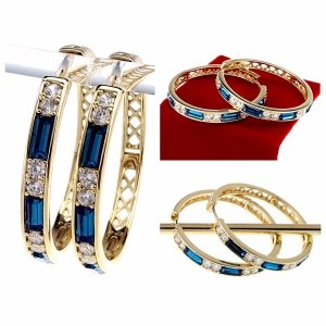 1347 Kolczyki złote pozłacane wiszące 14K Xuping cyrkonie