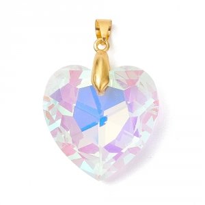 3548 Zawieszka szklana serce fasetowane