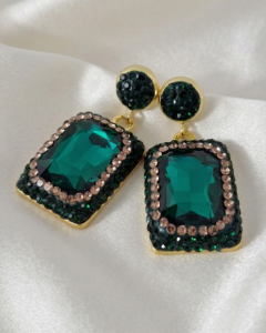 1021 Kolczyki złote biżuteria królewska pozłacane 14k wiszące