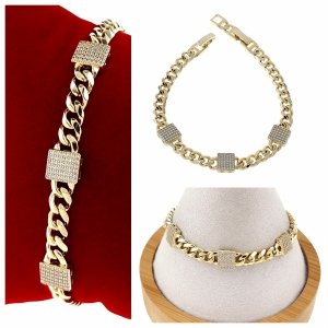 2845 Bransoletka elegancka złota 16+3cm pozłacana 14k Xuping cyrkonie