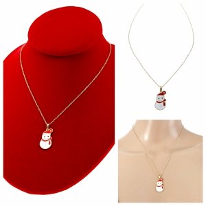 @1009 Złoty łańcuszek świąteczny 45+5 naszyjnik stal chirurgiczna Boże Narodzenie święta bałwan