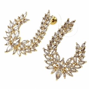 sz69 Kolczyki złote pozłacane 14k wiszące cyrkonie 