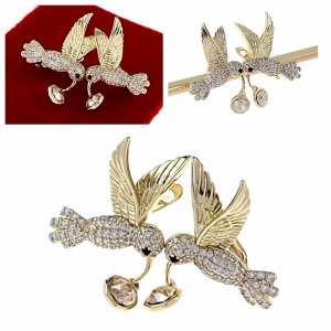 1749 Kolczyki złote pozłacane Austrian Crystal wiszące 14K cyrkonie Xuping 