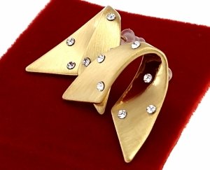 536 Kolczyki złote pozłacane wtyczki 14K cyrkonie 