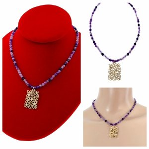 59d Złoty łańcuszek agat kamień naturalny 40+5 stal chirurgiczna nierdzewna naszyjnik ażurowy