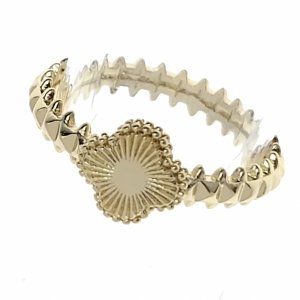 4805 Pierścionek złoty pozłacany 14k koniczyna marokańska