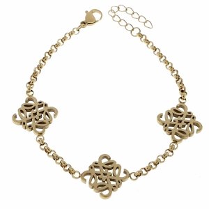 1361 Bransoletka złota 18+3cm stal chirurgiczna 316L 