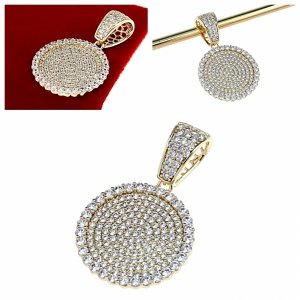 2560 Złota zawieszka cyrkonie błyszcząca pozłacana 14k Xuping 