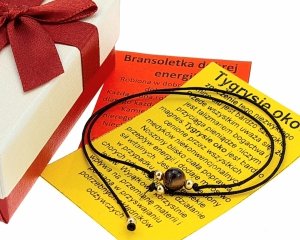 e86 Bransoletka dobrej energii - tygrysie oko kamień naturalny sznurek