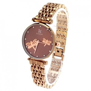 537 Ekskluzywny damski brązowy zegarek Kurren klasyk