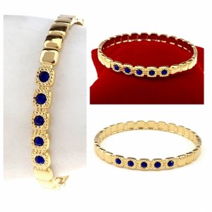 3984 Bransoletka złota 6cm stal chirurgiczna bangla 316L