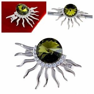 4678 Elegancka broszka srebrna cyrkonia przypinka pozłacana białym złotem Xuping Austrian Crystal