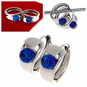 389 Srebrne kolczyki Austrian Crystal pozłacane białym złotem wiszące