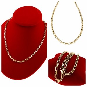 381b Złoty łańcuszek 50cm stal chirurgiczna 316L nierdzewna 