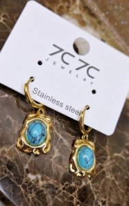 2885 Kolczyki złote wtyczki stal chirurgiczna 316L nierdzewna