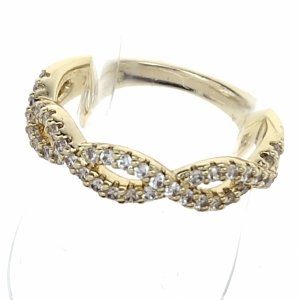 2884b Pierścionek złoty pozłacany 14k cyrkonie