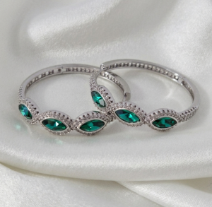 2133 Kolczyki srebrne pozłacane białym złotem wiszące koła 3,5cm Austrian Crystal