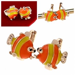 1913 Kolczyki złote dziecięce pozłacane 18k Xuping wiszące rybka