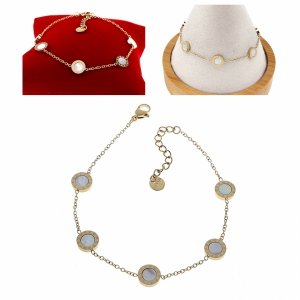 @1117 Bransoletka złota 19+3 stal chirurgiczna 316L nierdzewna zegary