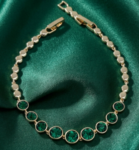 831 Bransoletka elegancka złota 17+2cm pozłacana 14k cyrkonie Austrian Crystal