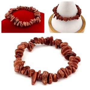 4402a Bransoletka kamień piasek pustyni sieczka na gumce jubilerskiej