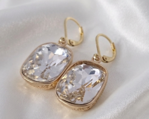 позолоченные серьги с эксклюзивным фианитом