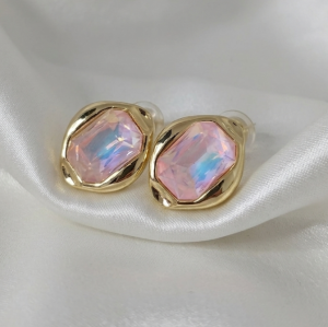 позолоченные серьги с эксклюзивным фианитом