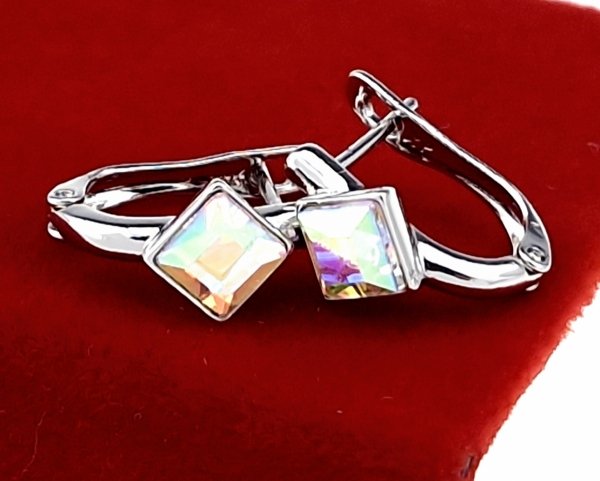 swarovski náušnice s bílým zlatem