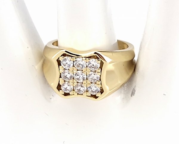 Goldring 18,60 mm. vergoldete Verlobung Xuping