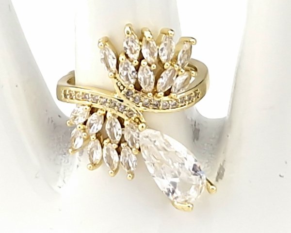 Goldring 17,00 mm. vergoldete Verlobung Xuping