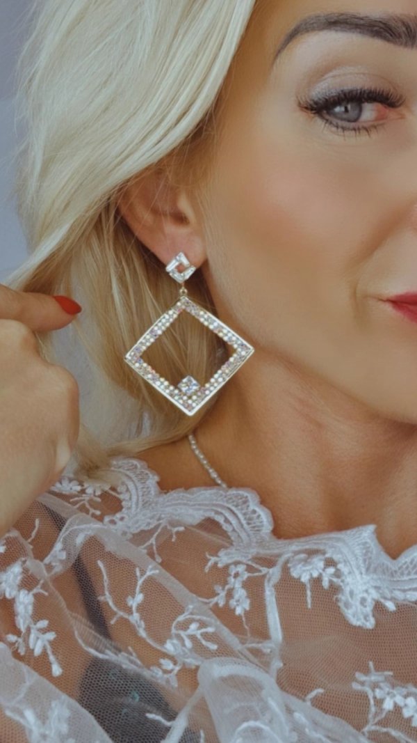 OHRRINGE GOLD LANGE ZIRKONIA HOCHZEIT HOCHZEIT