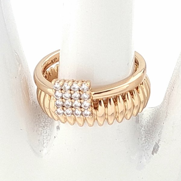 Goldring 17,00 mm. vergoldete Verlobung Xuping
