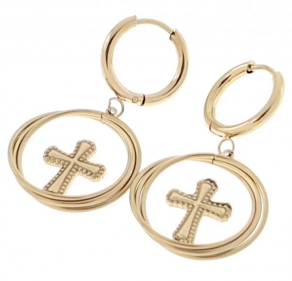 goldene Ohrringe aus Edelstahl