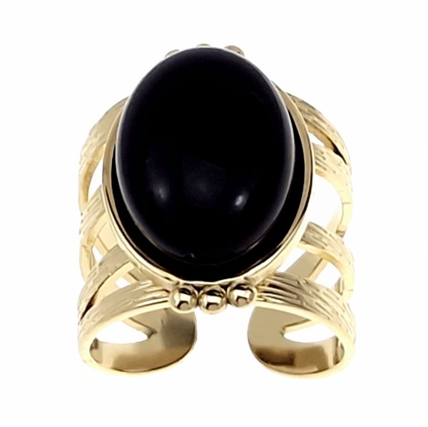 Ring 18,30 mm, goldener Edelstahl