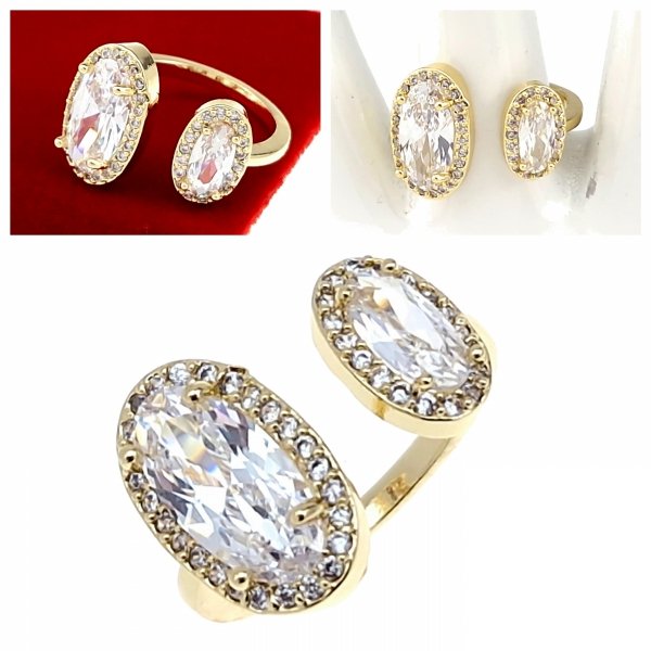 Goldring 17,00 mm. vergoldete Verlobung Xuping