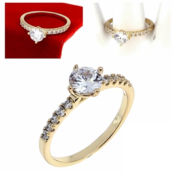 Goldring 18,60 mm. vergoldete Verlobung Xuping